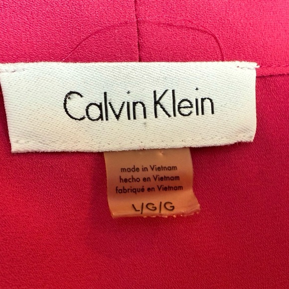Calvin Klein fuchsia Blouse with Bell Sleeves and Mandarin Collar/size L - Picture 5 of 10